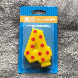 NIB Bakery Crafts Birthday Candle Number 4